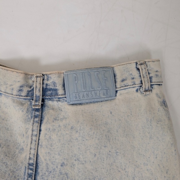 80s Stone Washed Denim Shorts Cut Offs High Rise Bleached Vintage Bermuda - Picture 9 of 12